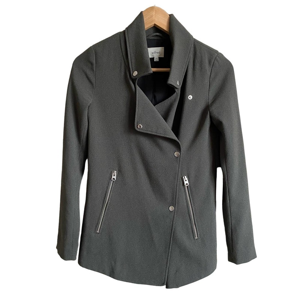Aritzia Wilfred Mayet Blazer Jacket Moto Classy Minimalist Gray Women's XXXS